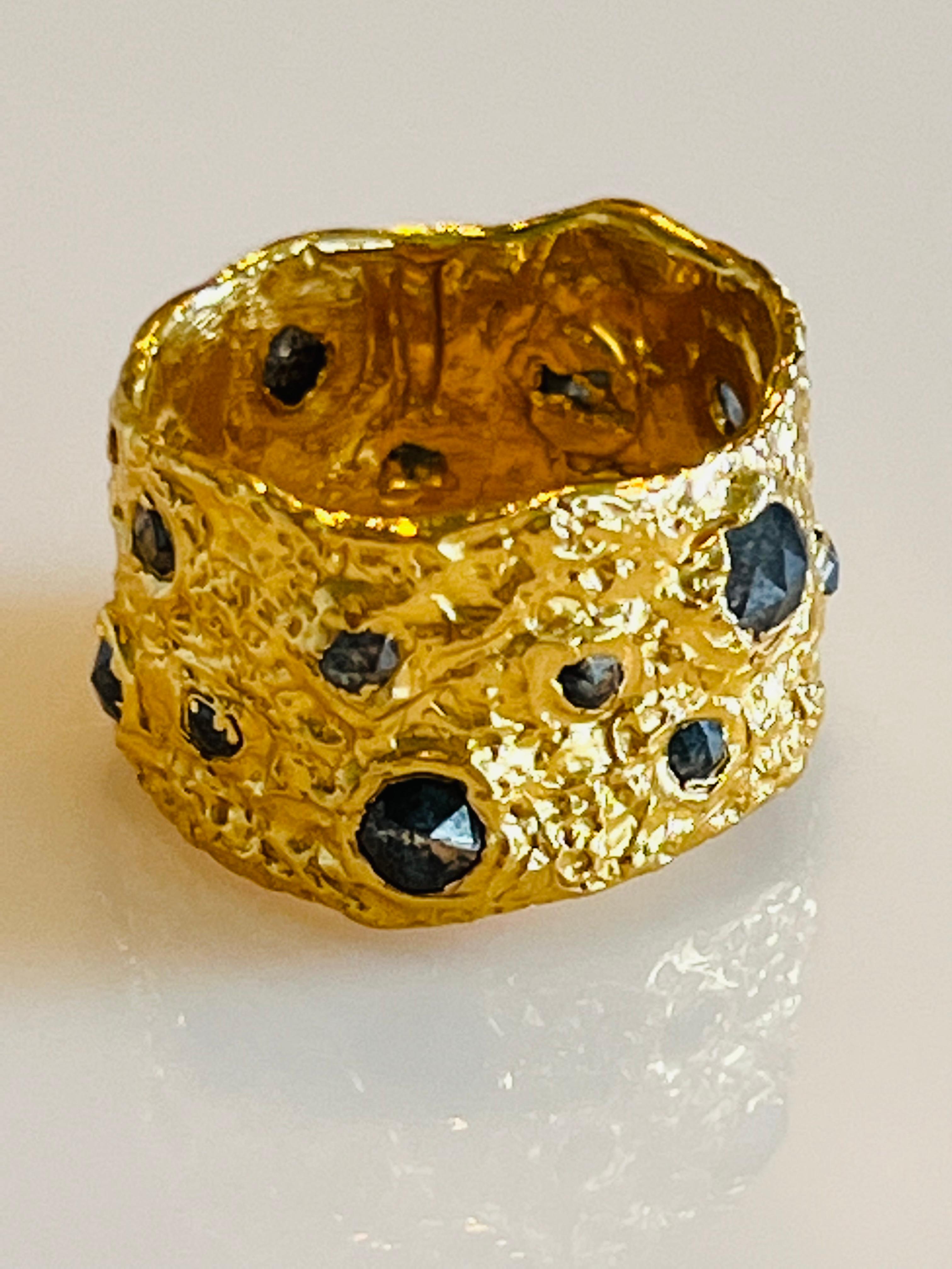 Women's Artemis Salt and Pepper Diamond Ring in 22k Gold, by Tagili