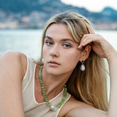 Artemis Tourmalinated Green Quartz And Pearl Necklace