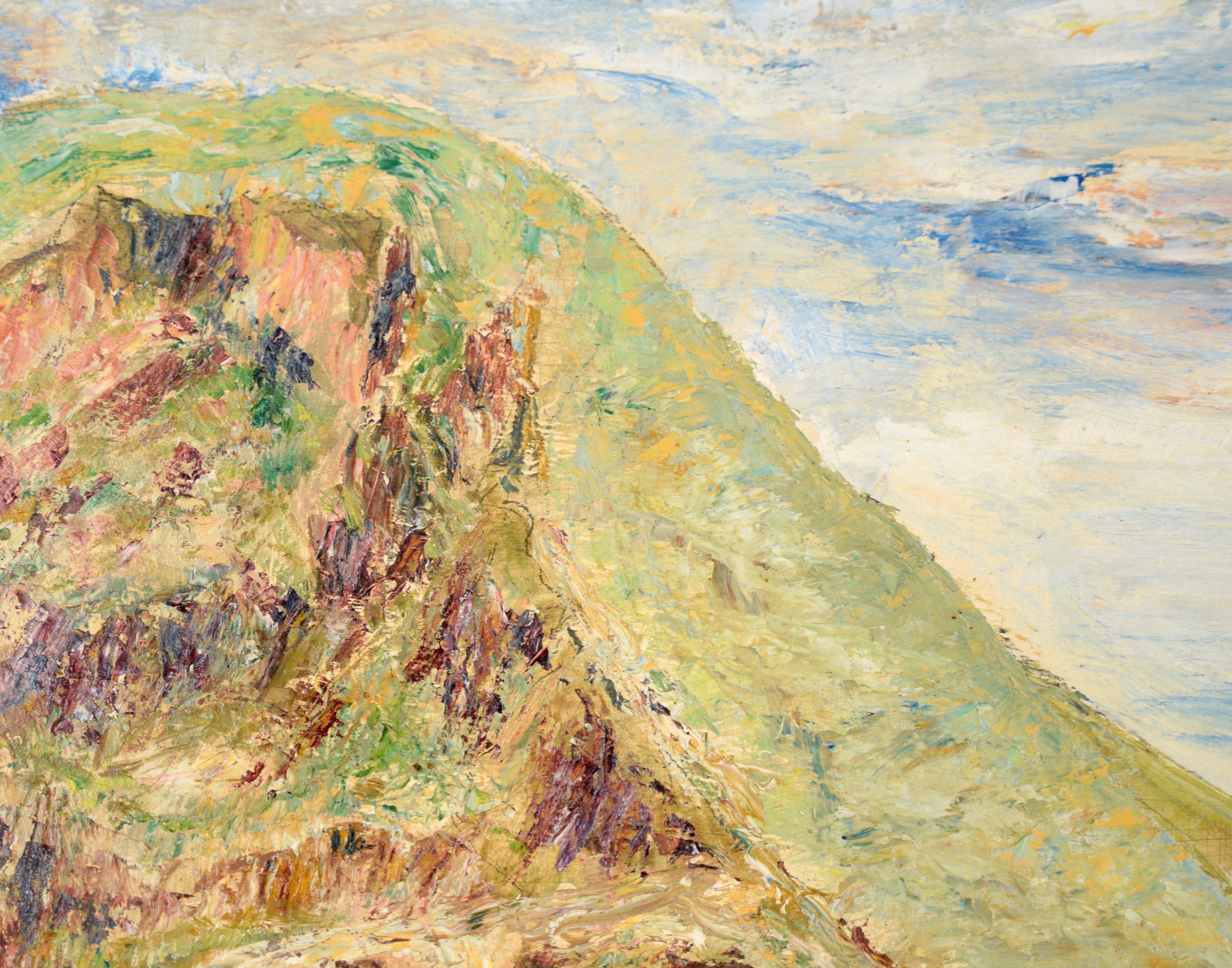 Bergstraßen-Landschaft in Öl auf Masonit (Amerikanischer Impressionismus), Painting, von Artemis Wilhelm
