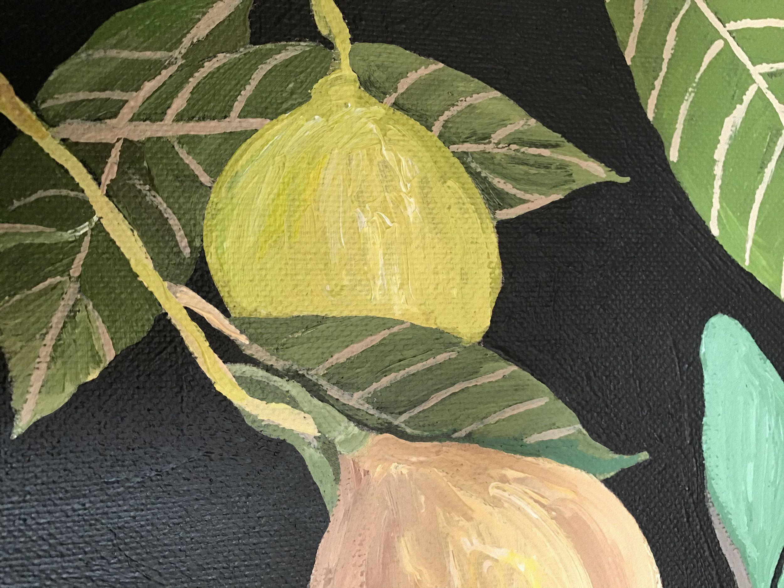 Jungle NÂ°5 - Fern - Tropical - Monkeys - Art-Deco, Painting, Acrylic on Canvas For Sale 2