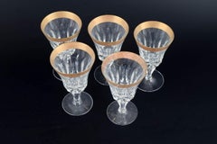 Artemisia. Five port wine glasses in crystal with 24-carat gold decoration.