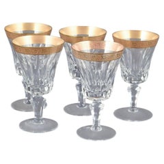 Artemisia. Five port wine glasses in crystal with 24-carat gold decoration.