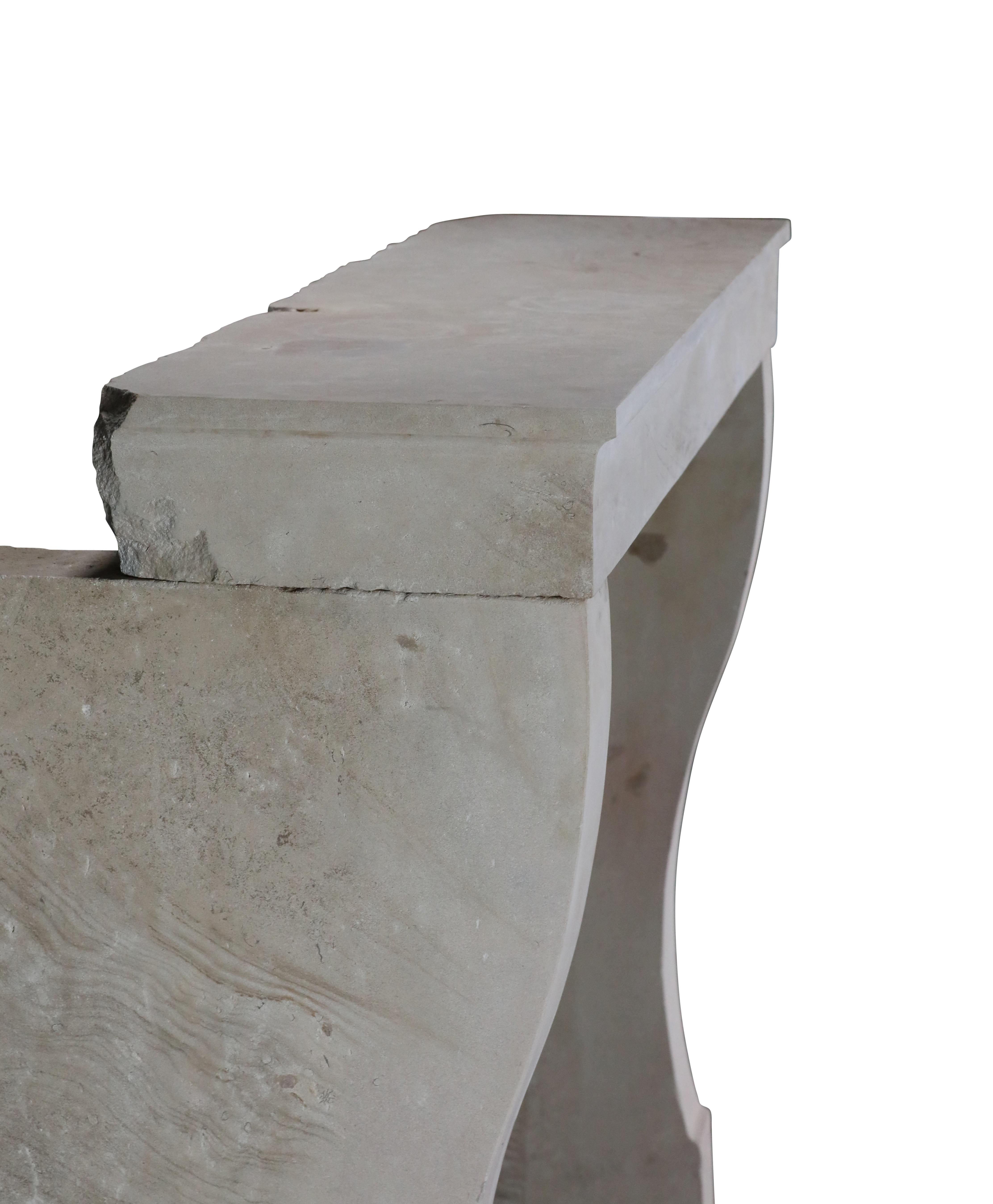 Artempo Beige Limestone Fireplace For Timeless Slow Living For Sale 3
