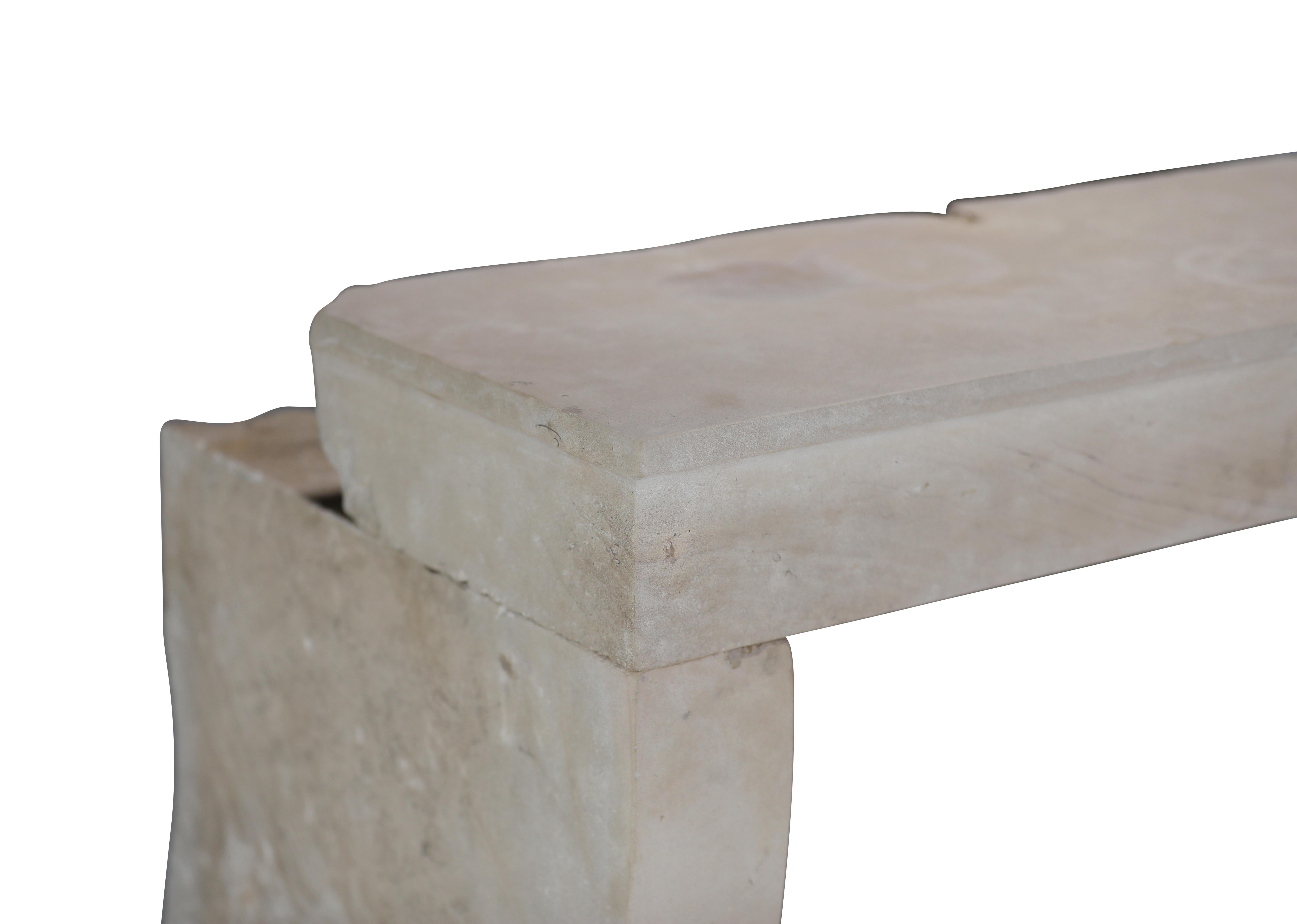 Artempo Beige Limestone Fireplace For Timeless Slow Living For Sale 4