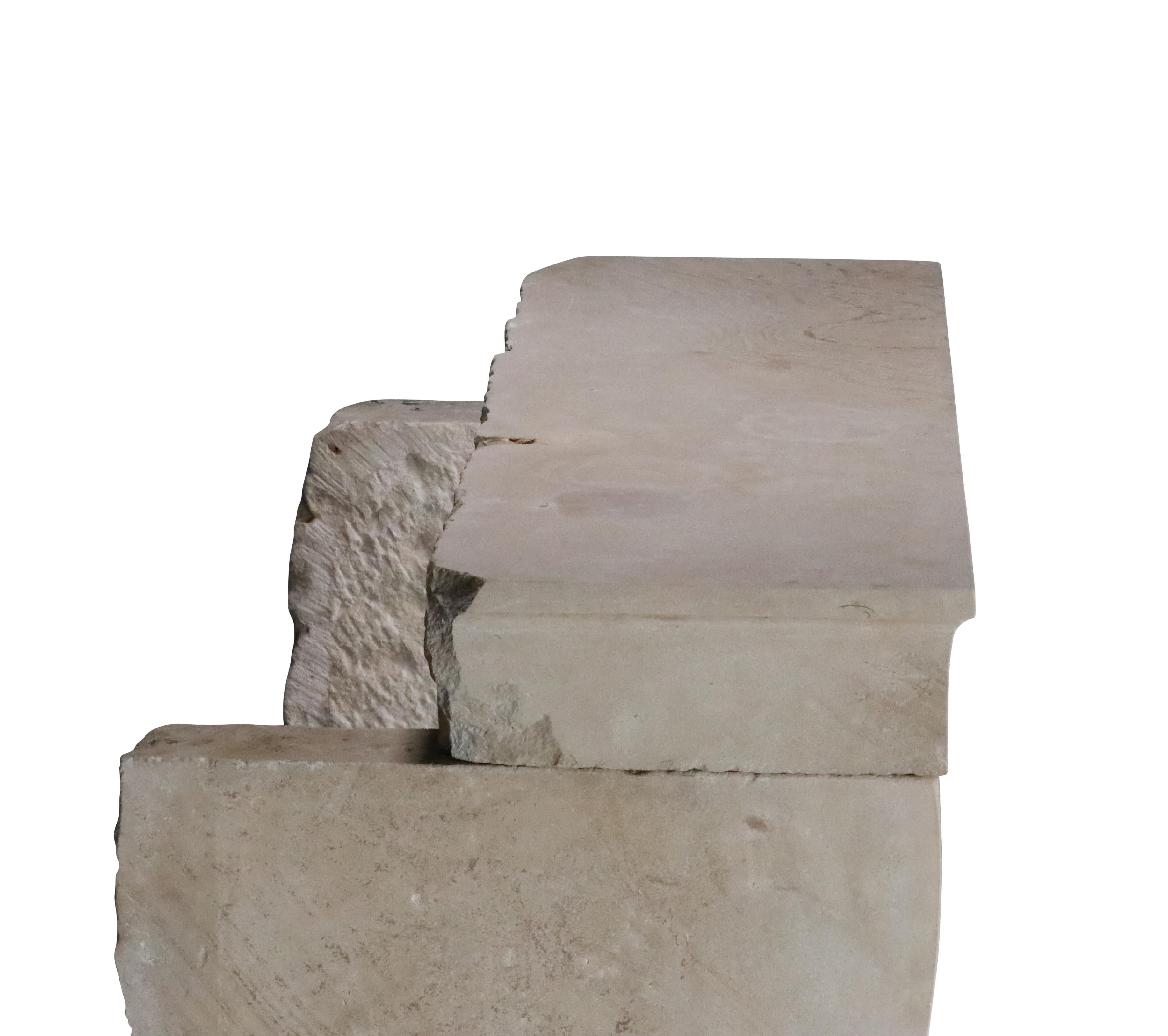 Artempo Beige Limestone Fireplace For Timeless Slow Living For Sale 10
