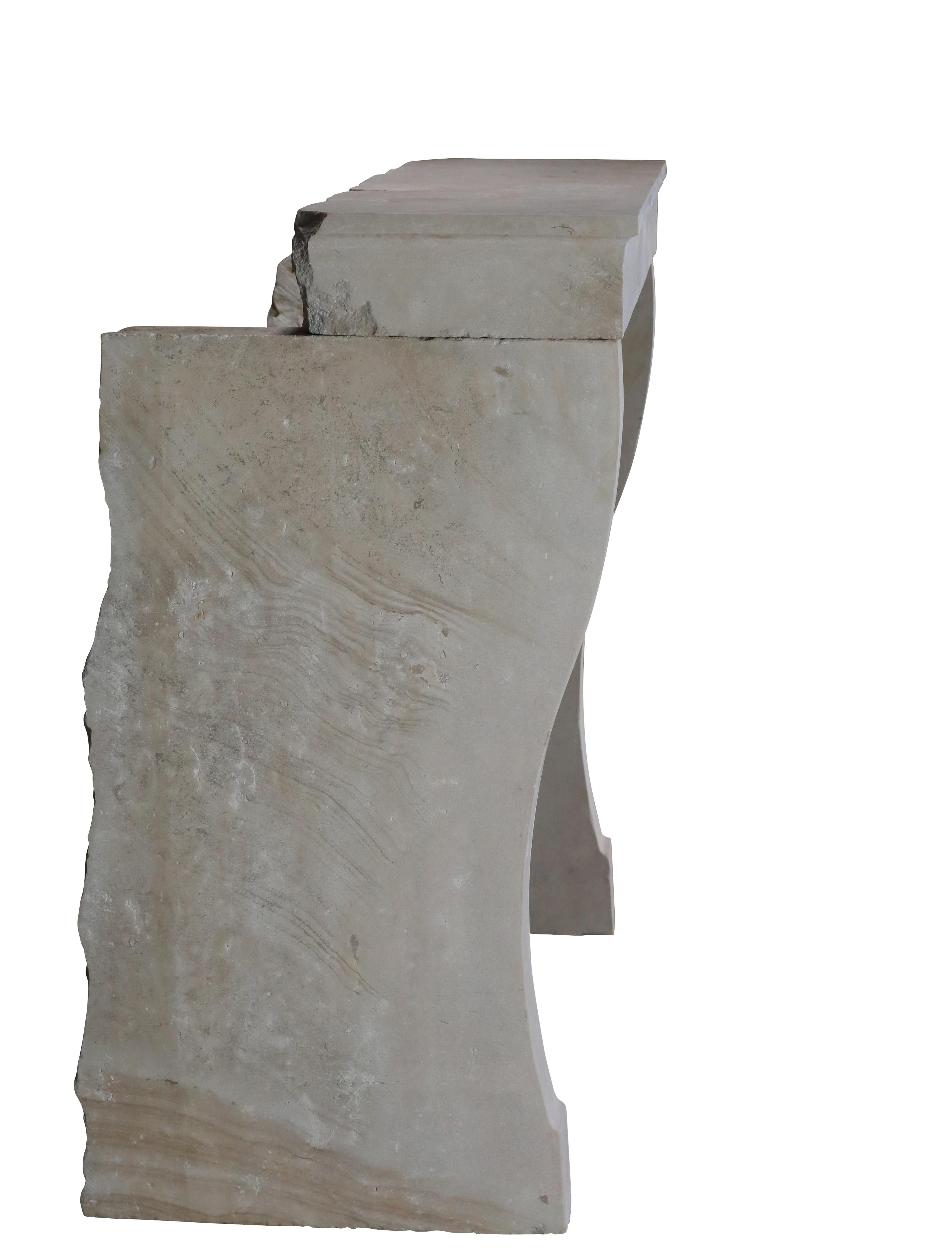 Artempo Beige Limestone Fireplace For Timeless Slow Living For Sale 2