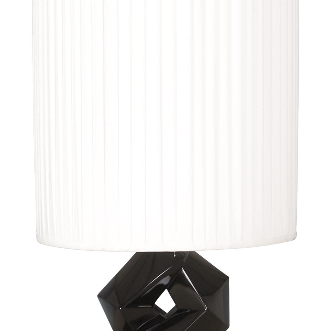 Hand-Carved Artemus Black Floor Lamp or Table Lamp For Sale