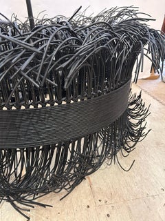 Arteriors Filamento Black Rattan Chandelier