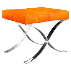 Arteriors Mid-Century Style Orange Decker Ottoman