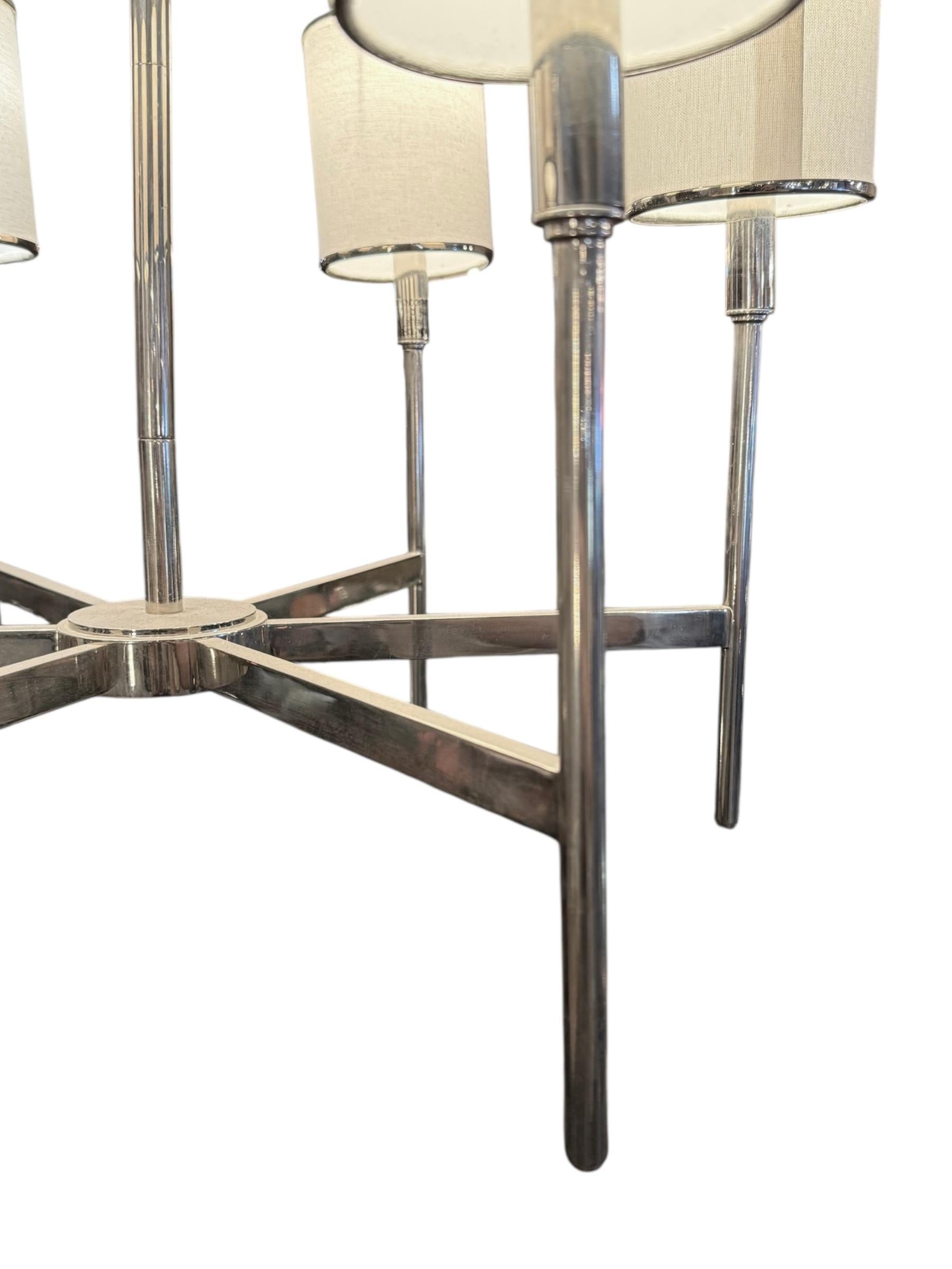 American Arteriors Modern Silver Remington 5 Light Chandelier