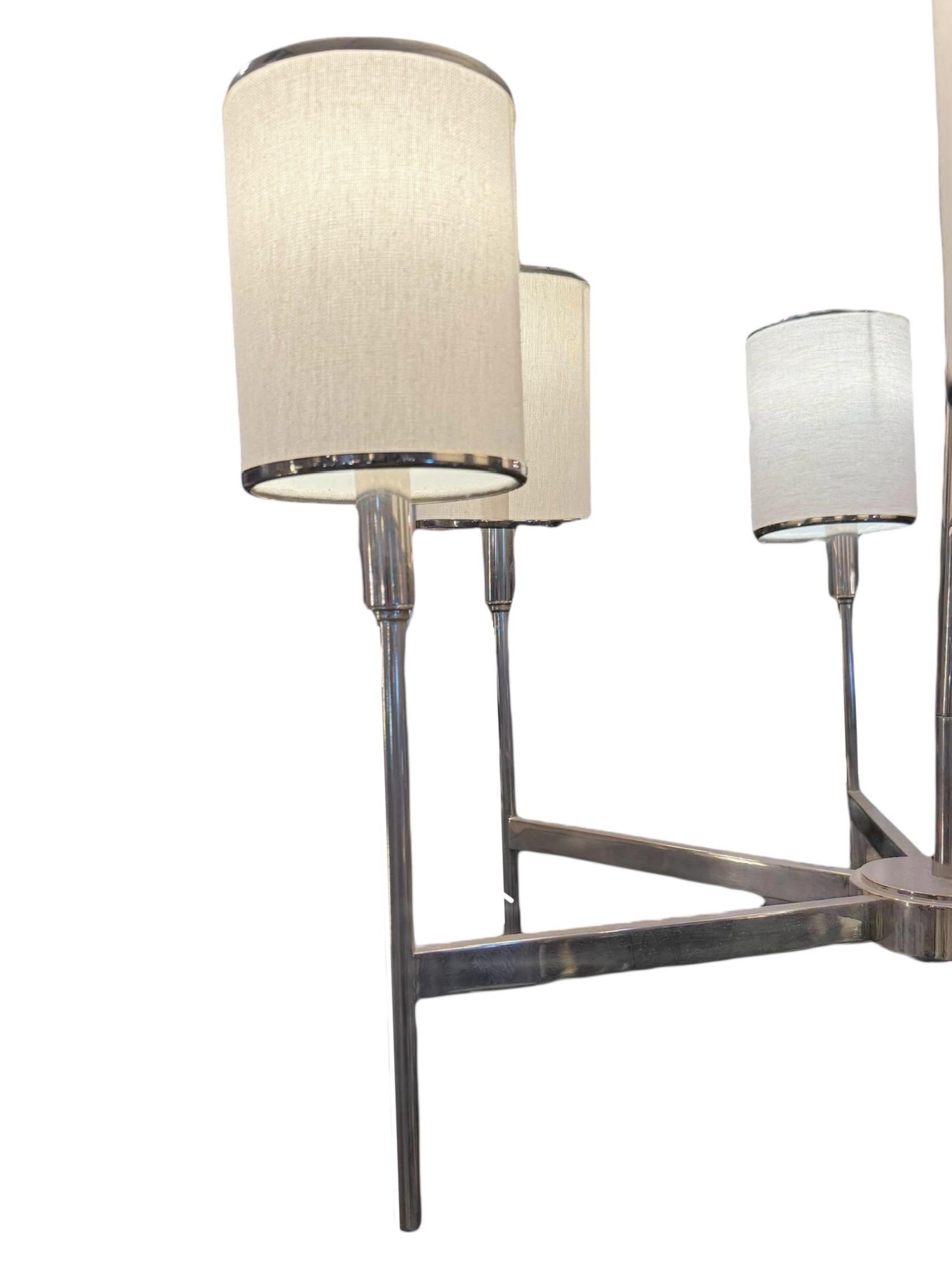 Arteriors Modern Silver Remington 5 Light Chandelier In Good Condition In Pasadena, CA