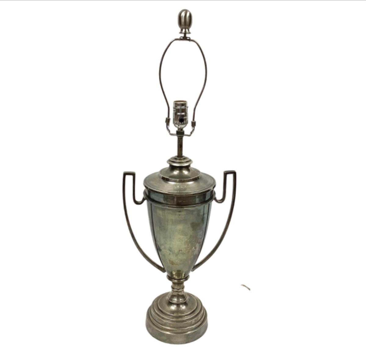 American Classical Arteriors Silver Plate Trophy Lamp