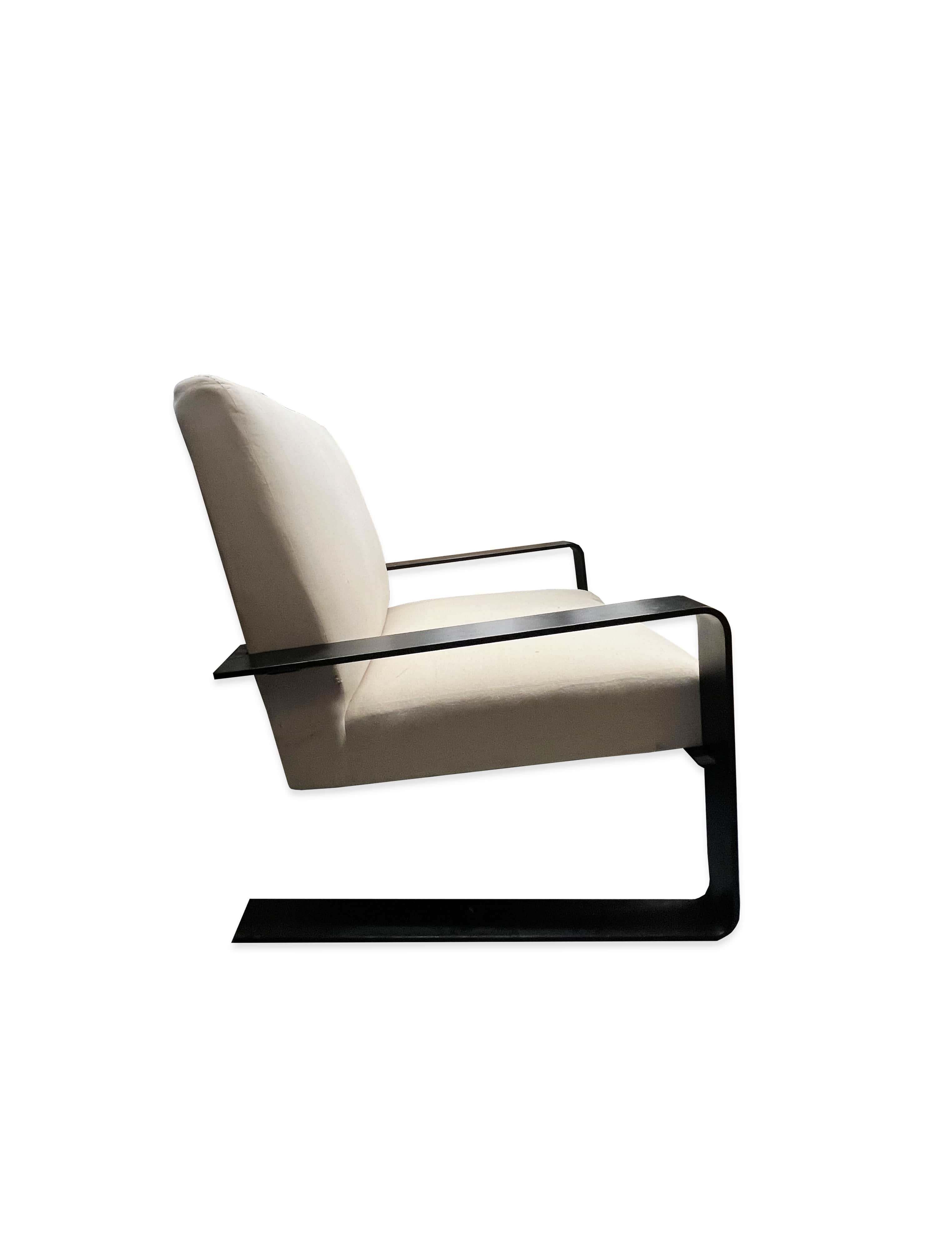 Modern Arteriors Torcello Armchair in Muslin For Sale