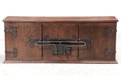 Artes De Mexico Patinated Pine Cabinet with Hammered Iron Lock & Hinges