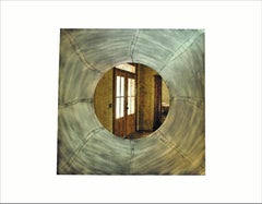 Artex Acid Ecthed Patinated Brass Mirror by Felix De Boussy for Studio Belgali