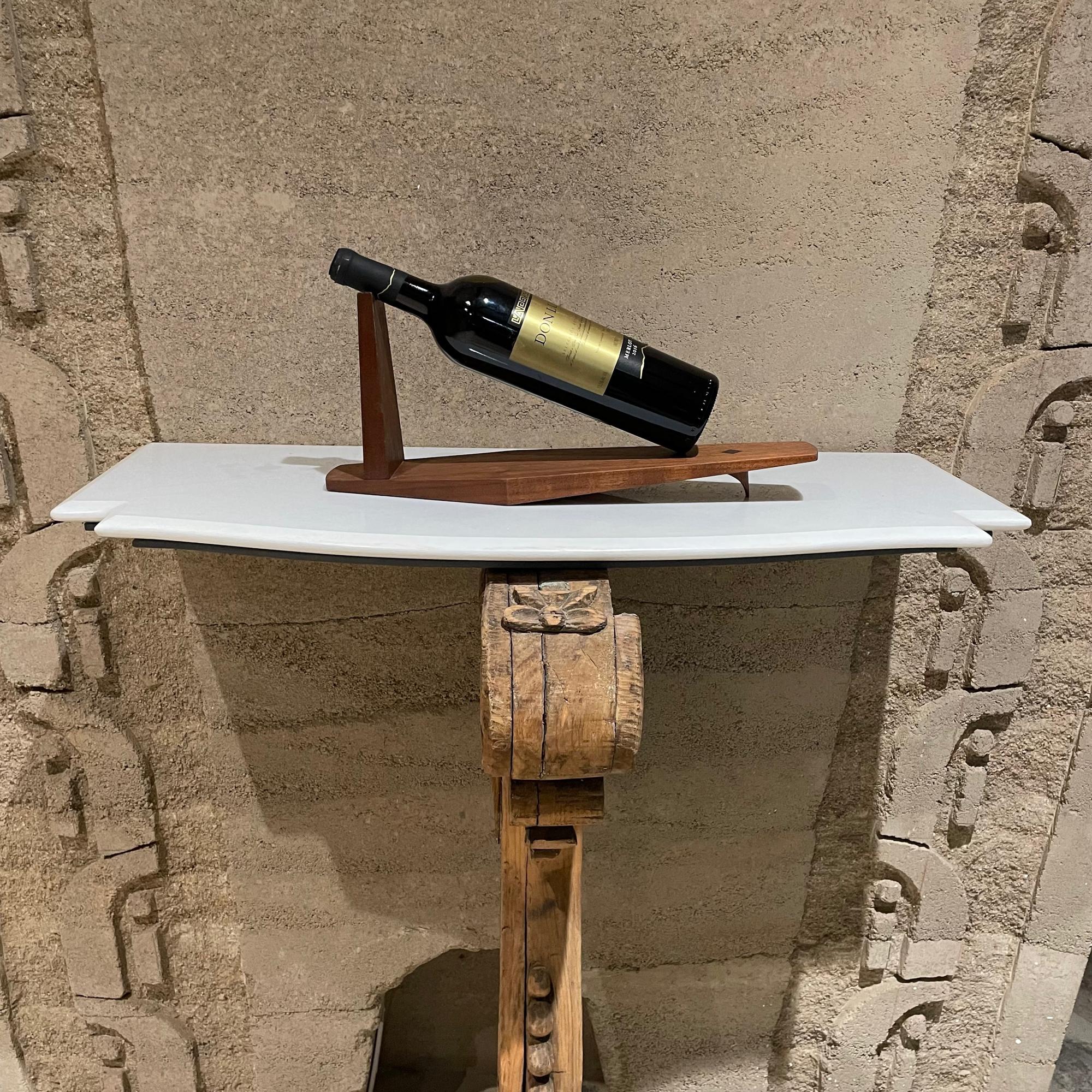 Mid-Century Modern Artful Modernist Exotic Wood Wine Bottle Cradle Holder Studio Piece 1960s Calif