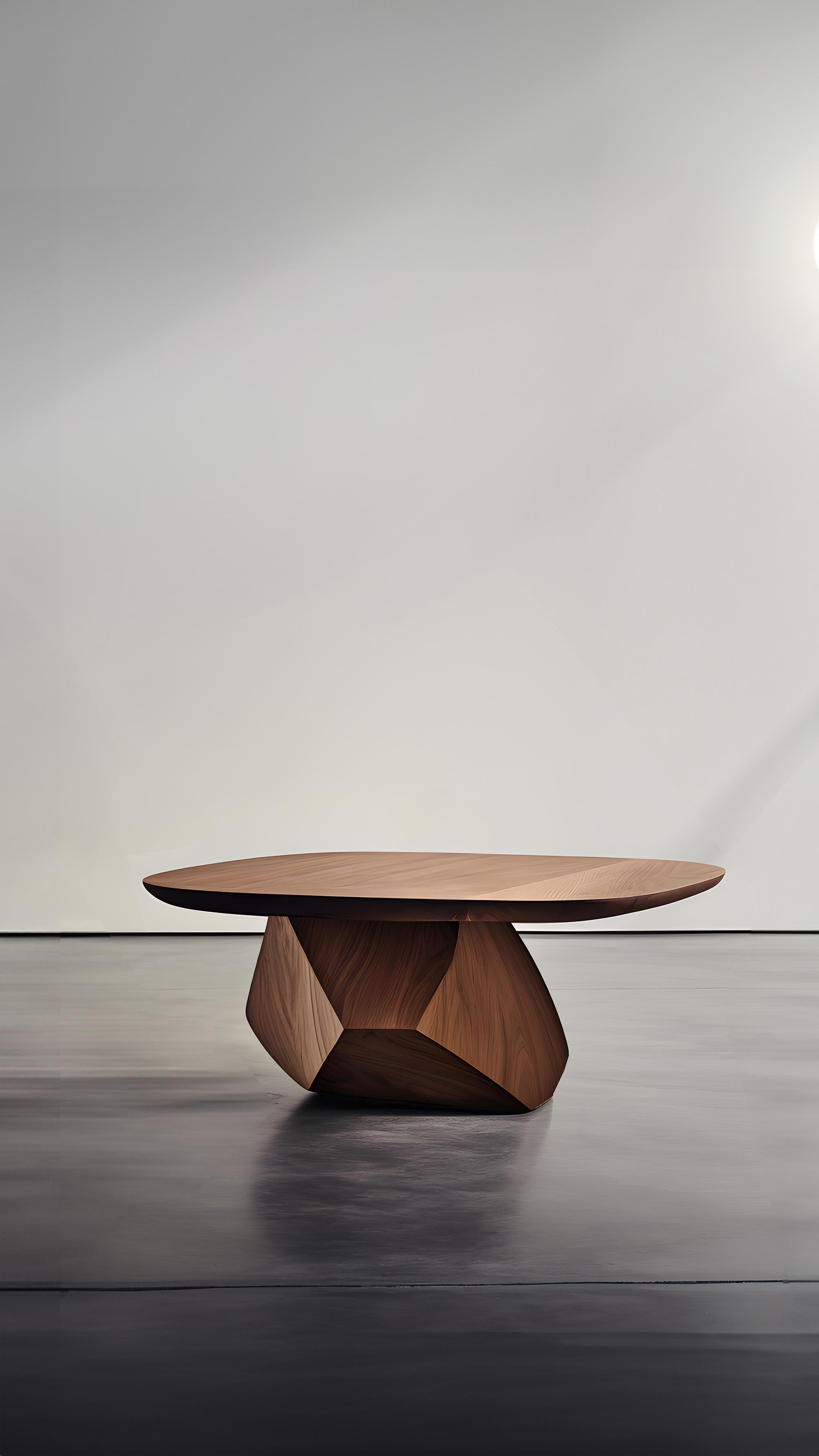Artful Round Table Solace 39: Crafted by Skilled Artisans in Walnut For Sale 1
