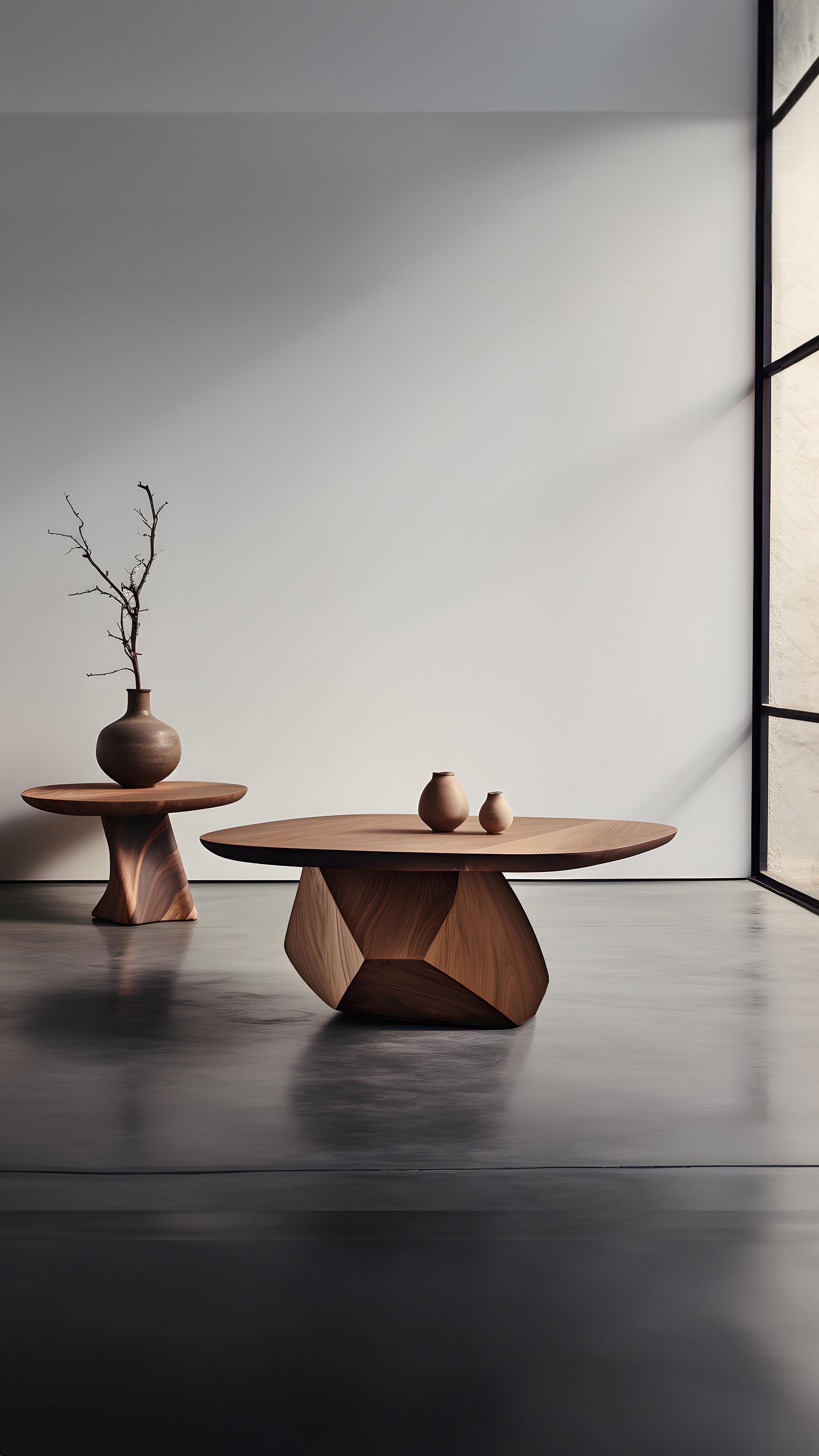 Artful Round Table Solace 39: Crafted by Skilled Artisans in Walnut For Sale 2
