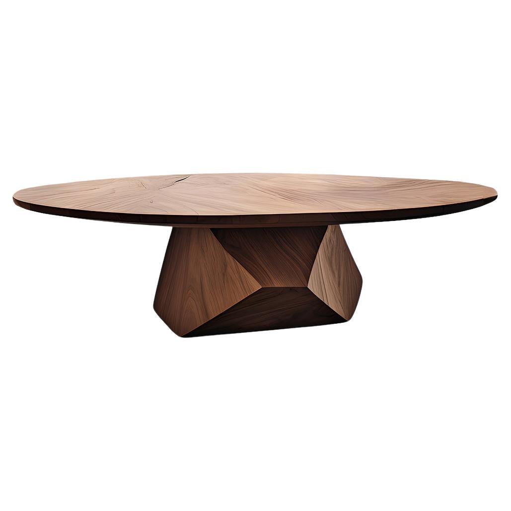Artful Round Table Solace 39: Crafted by Skilled Artisans in Walnut For Sale