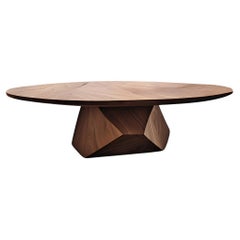 Kunstvoller runder Tisch Solace 39: handgefertigt von Kunsthandwerkern aus Nussbaumholz