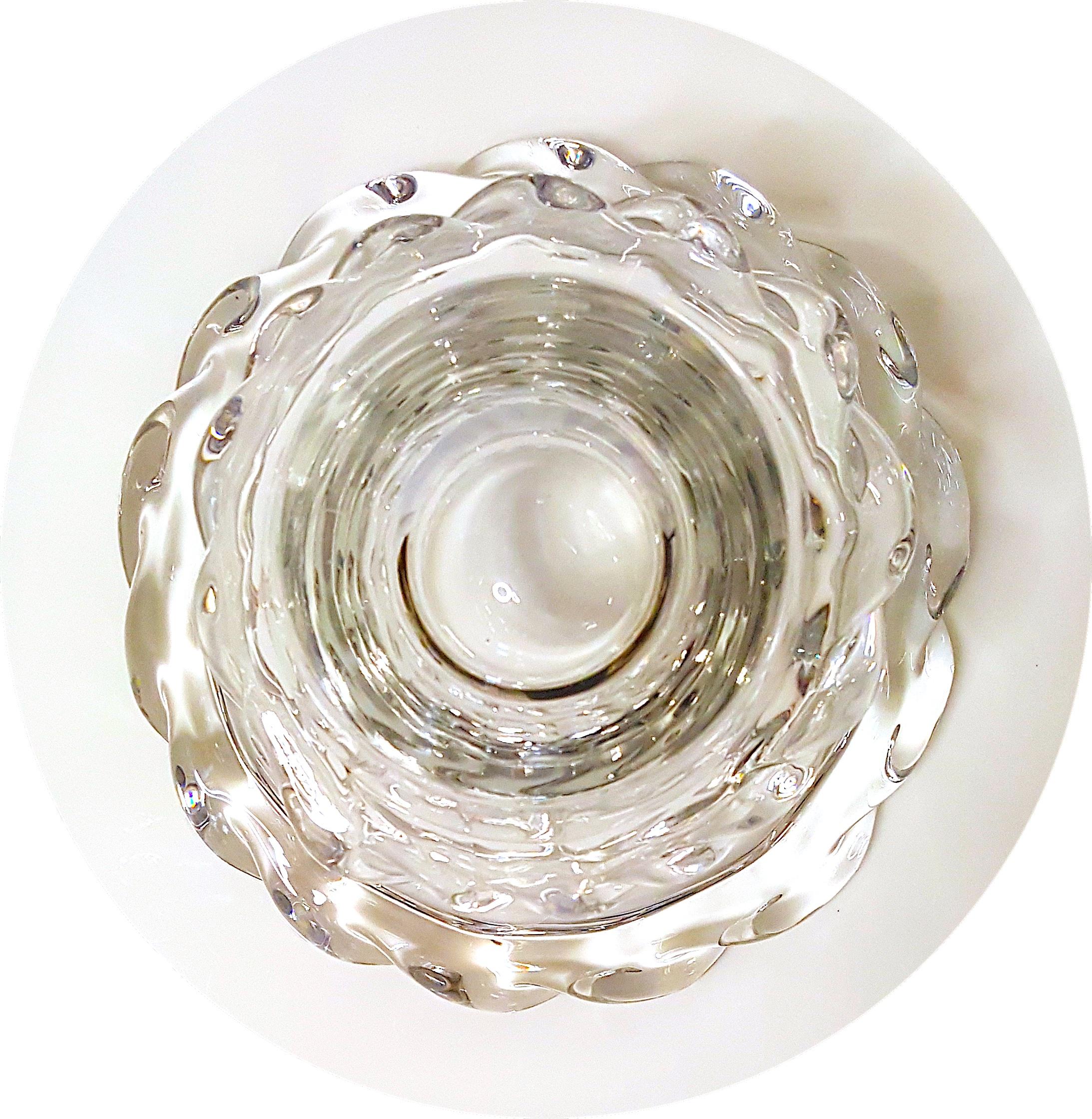 Non taillé DaumNancyFrance ArtDeco Signé Applications Verre Cristal de Plomb Vase Sculptural en vente