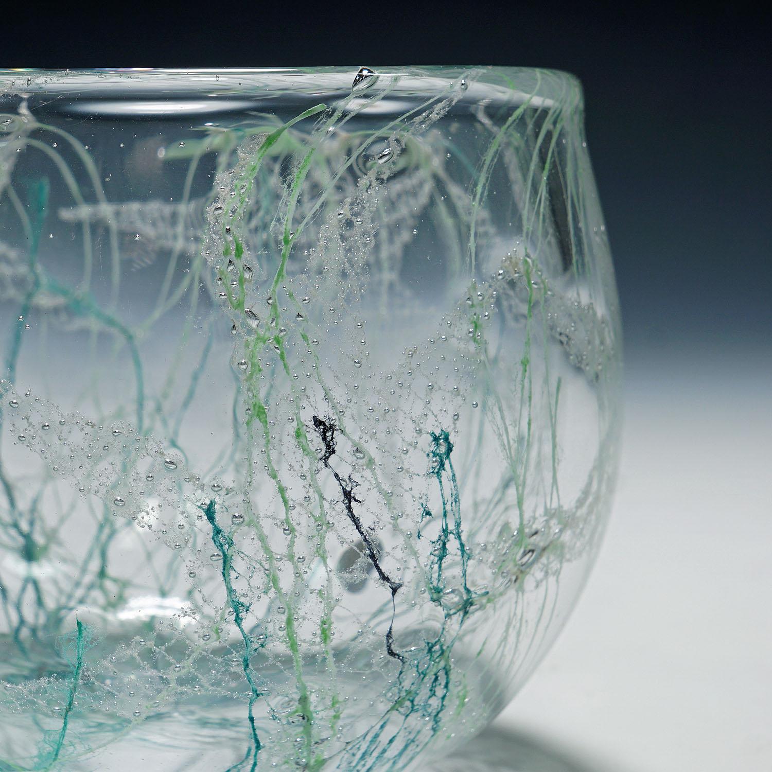 Svedese Ciotola Artglass Sjogras di Goran Stroemgren per Art Glassworks Urshult Svezia in vendita