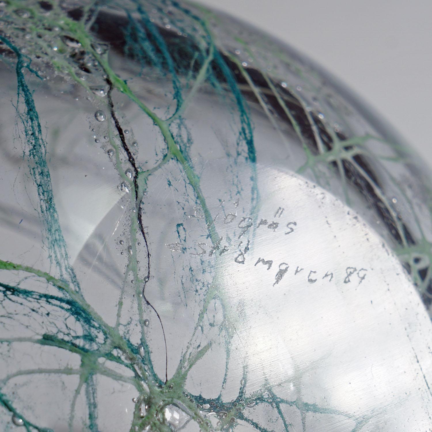 Fine XX secolo Ciotola Artglass Sjogras di Goran Stroemgren per Art Glassworks Urshult Svezia in vendita