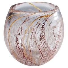 Glaskunst-Vase mit Sjogras von Goran Stroemgren für Art Glassworks Urshult Schweden