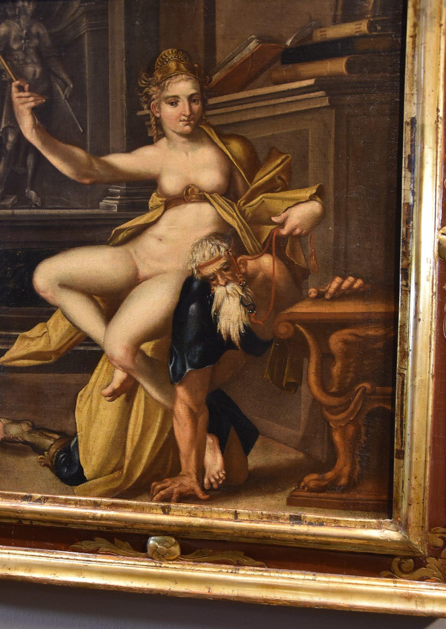 Aristotle Phyllis Spranger 16/17th Century Paint Oil on canvas Old master For Sale 5