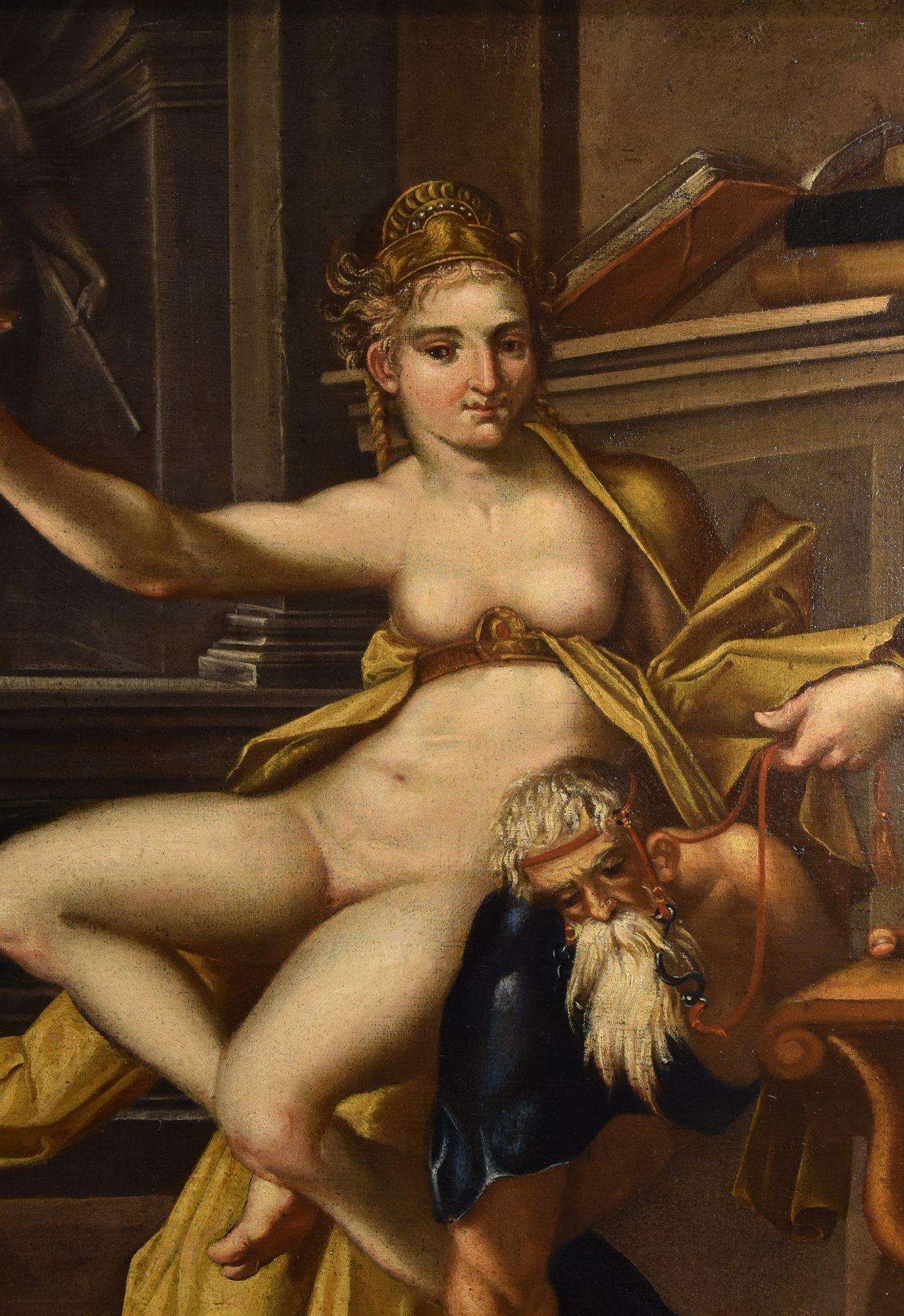 Aristotle Phyllis Spranger 16/17th Century Paint Oil on canvas Old master For Sale 8