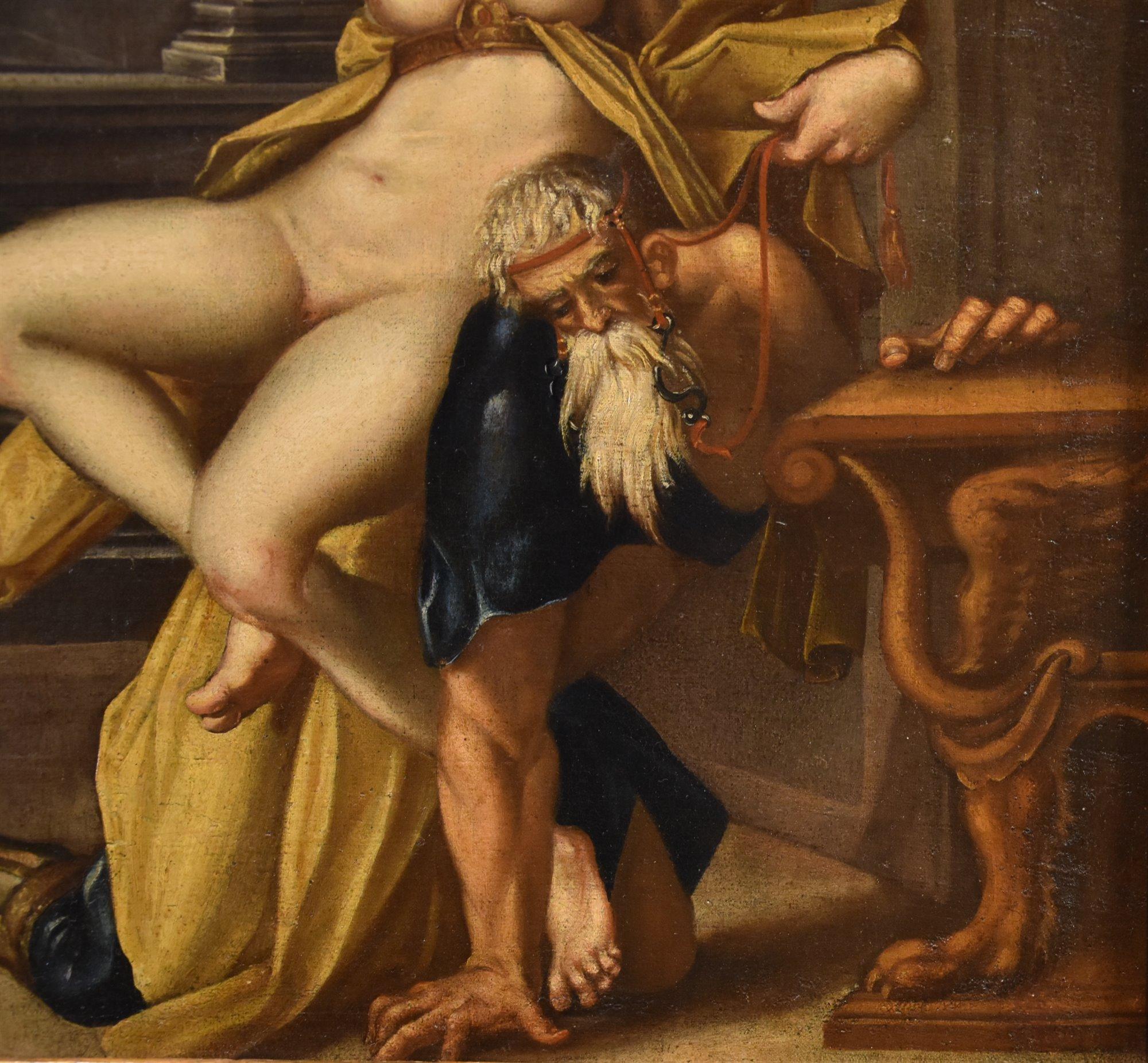 Aristotle Phyllis Spranger 16/17th Century Paint Oil on canvas Old master For Sale 2