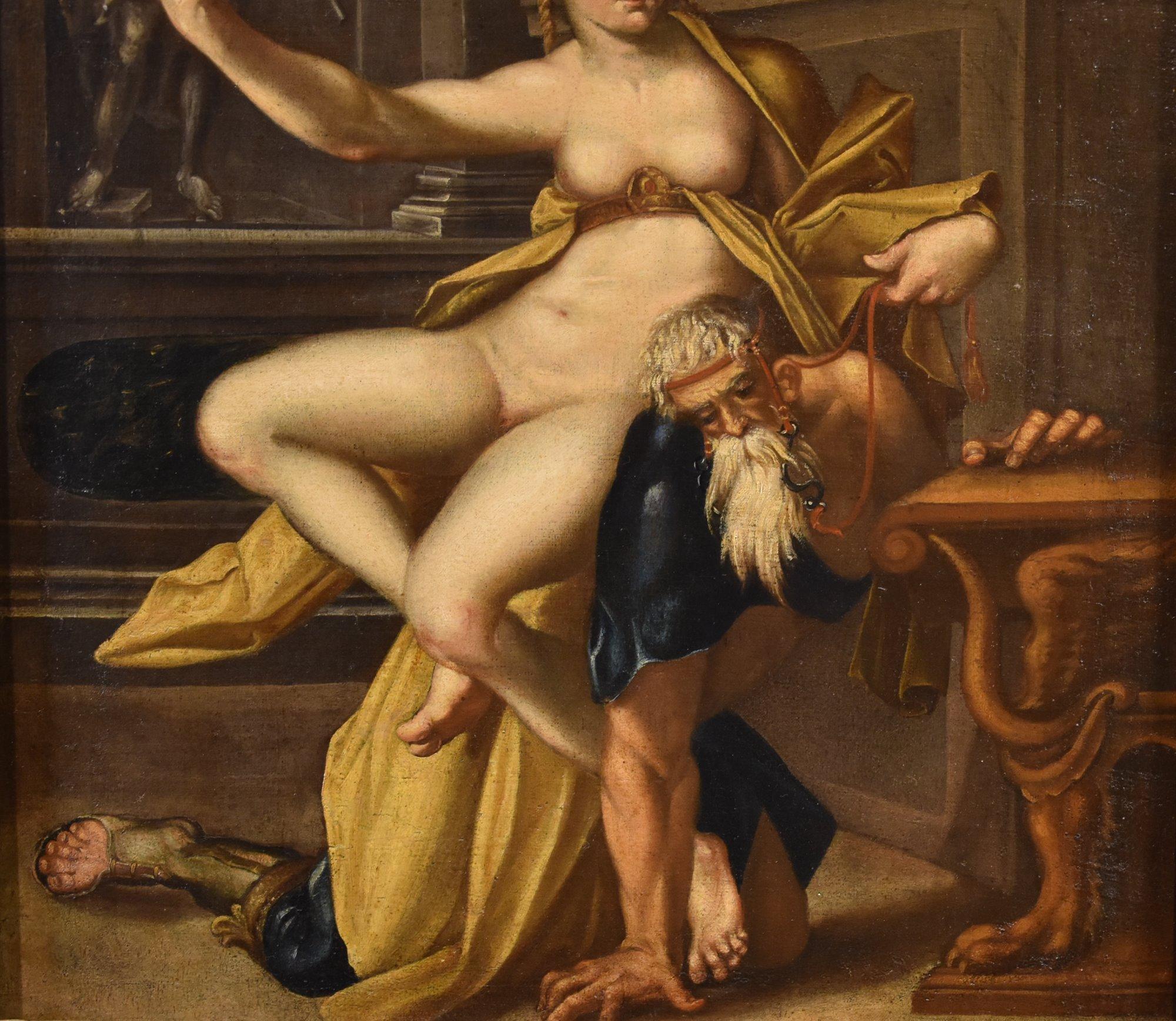 Aristotle Phyllis Spranger 16/17th Century Paint Oil on canvas Old master For Sale 3