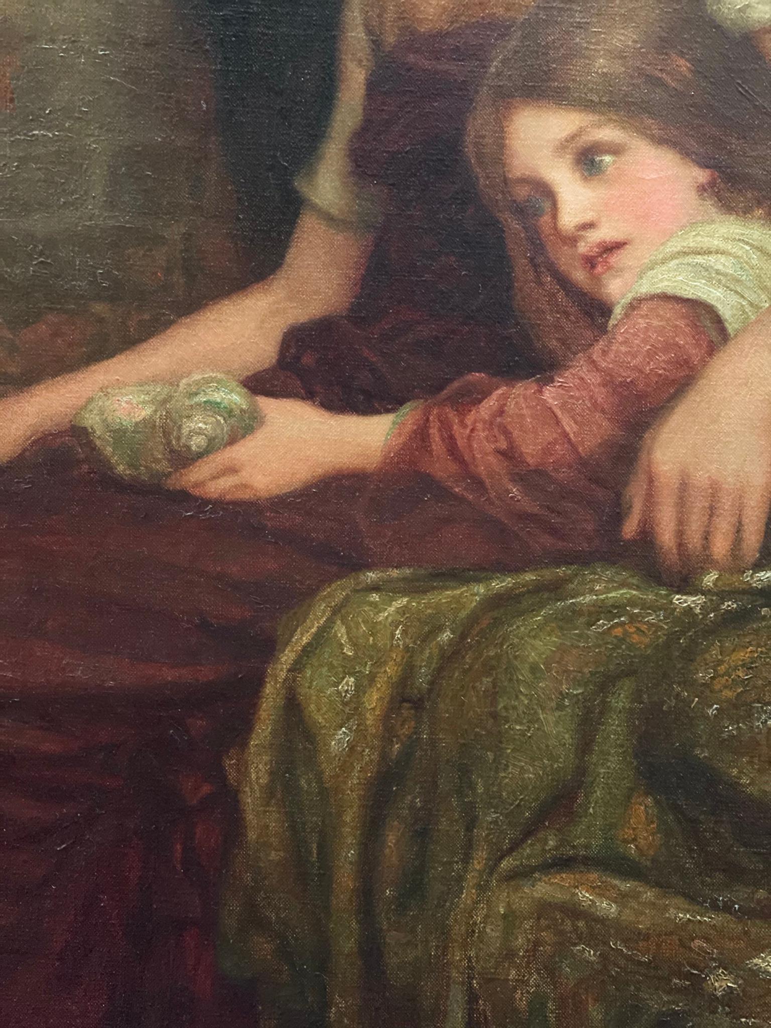 Préraphaélite Peinture « Mother and Child » signée Arthur A. Dixon en vente