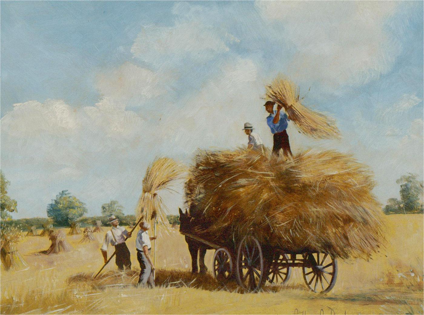 Arthur A. Pank (1918-1999) - Mid 20th Century Oil, Hay Cart 1