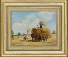 Vintage Arthur A. Pank (1918-1999) - Mid 20th Century Oil, Hay Cart