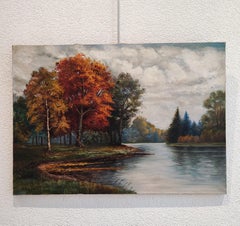 Autumnal lake landscape