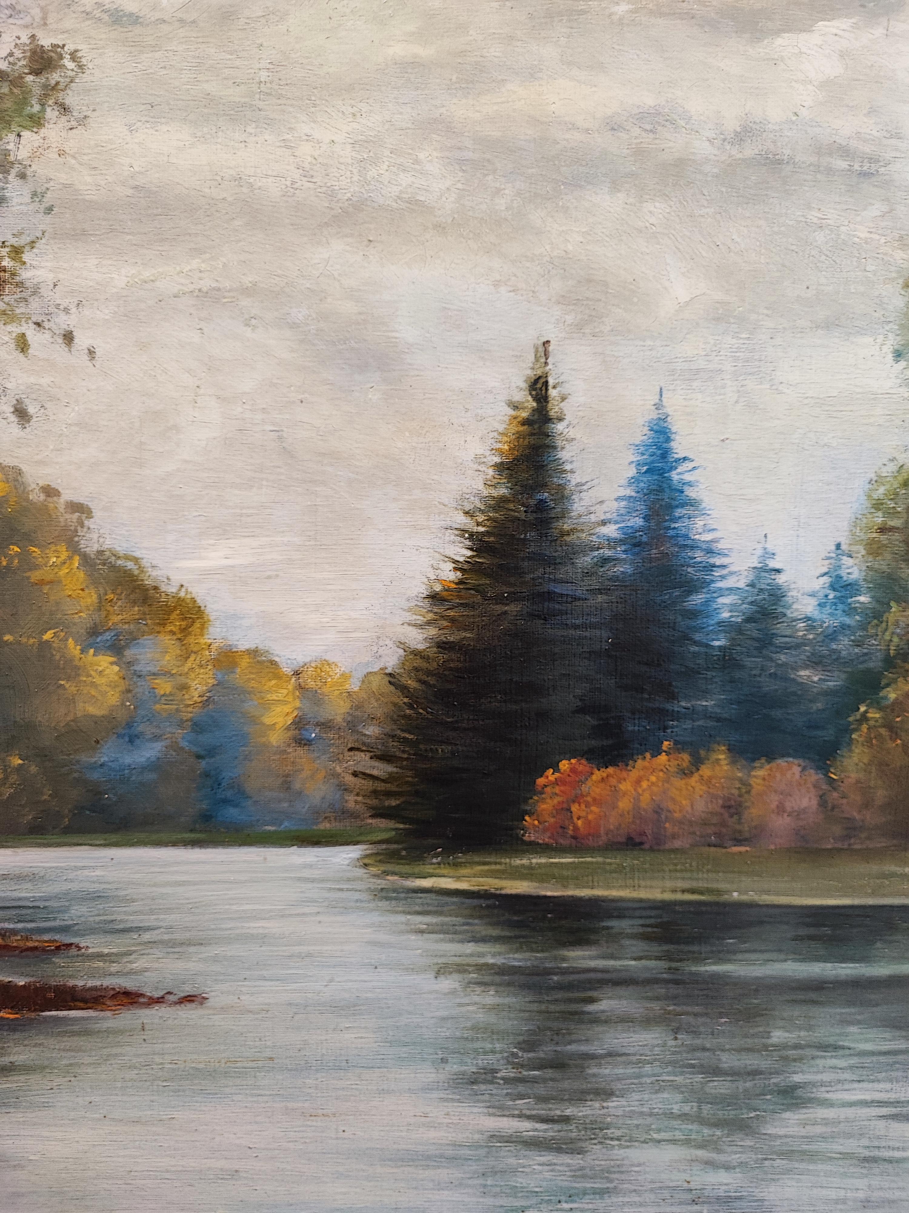 Autumnal lake landscape For Sale 1