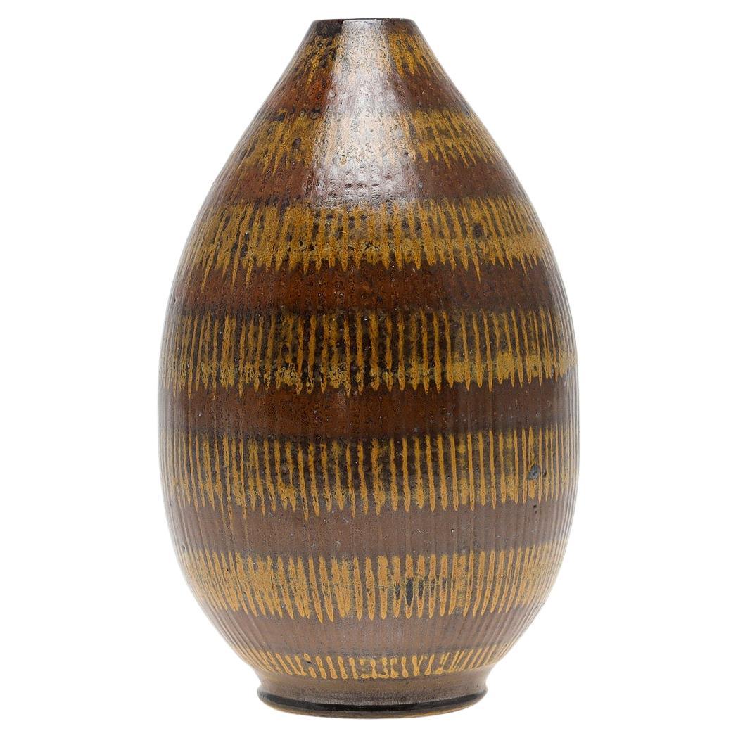 Arthur Andersson Mid Century Ceramic Stoneware Vase Produced by Wallåkra, 1940s  For Sale