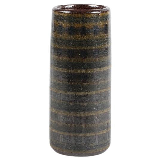 Arthur Andersson Mid Century Cylinder Ceramic Vase Produced by Wallåkra, 1940s For Sale