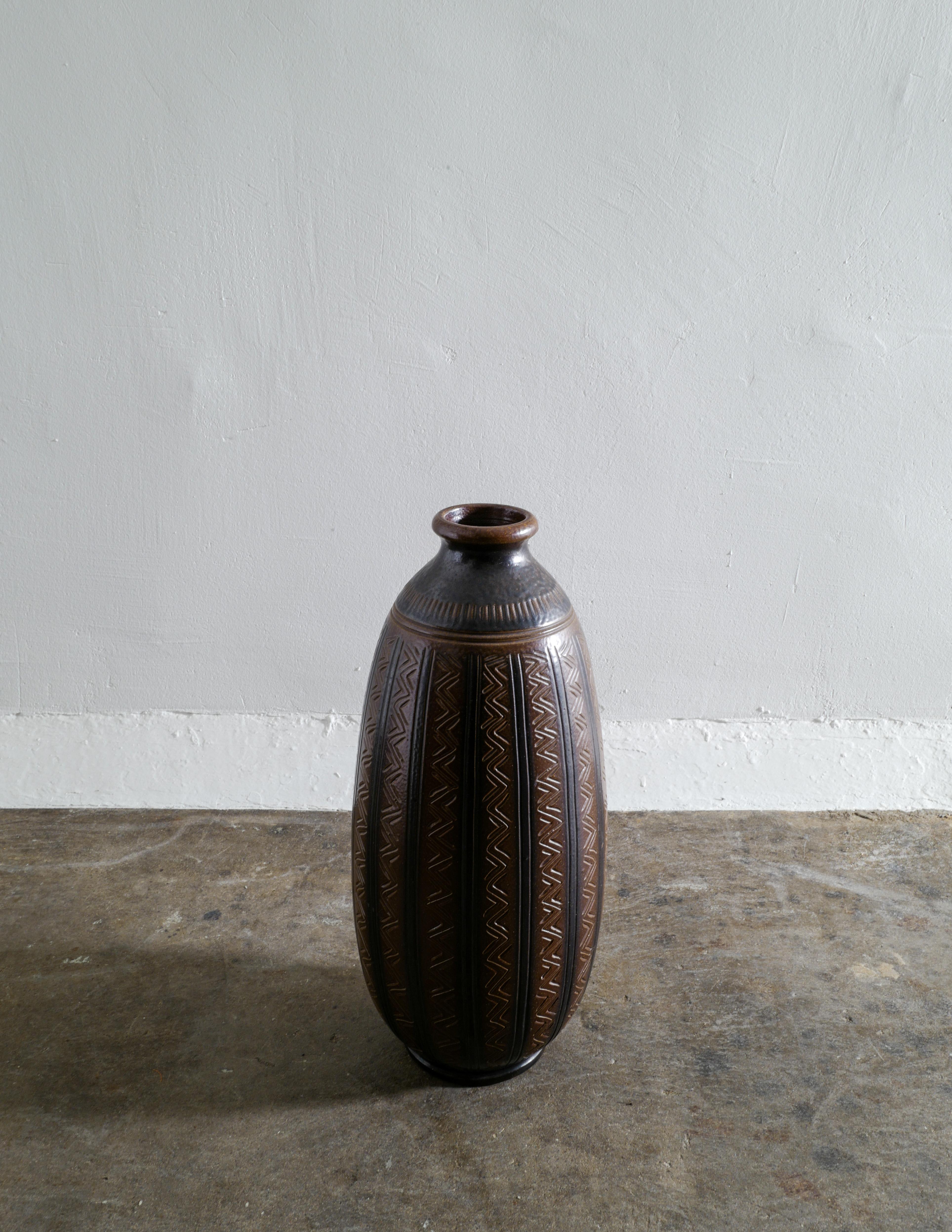 Swedish Arthur Andersson Mid Century Floor Vase Produced by Wallåkra, Sweden, 1950s