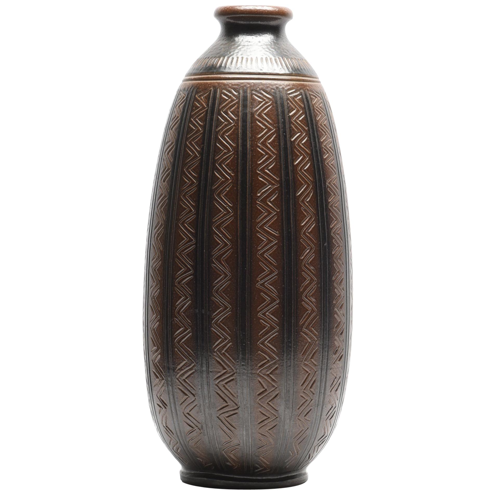 Arthur Andersson Mid Century Floor Vase Produced by Wallåkra, Sweden, 1950s