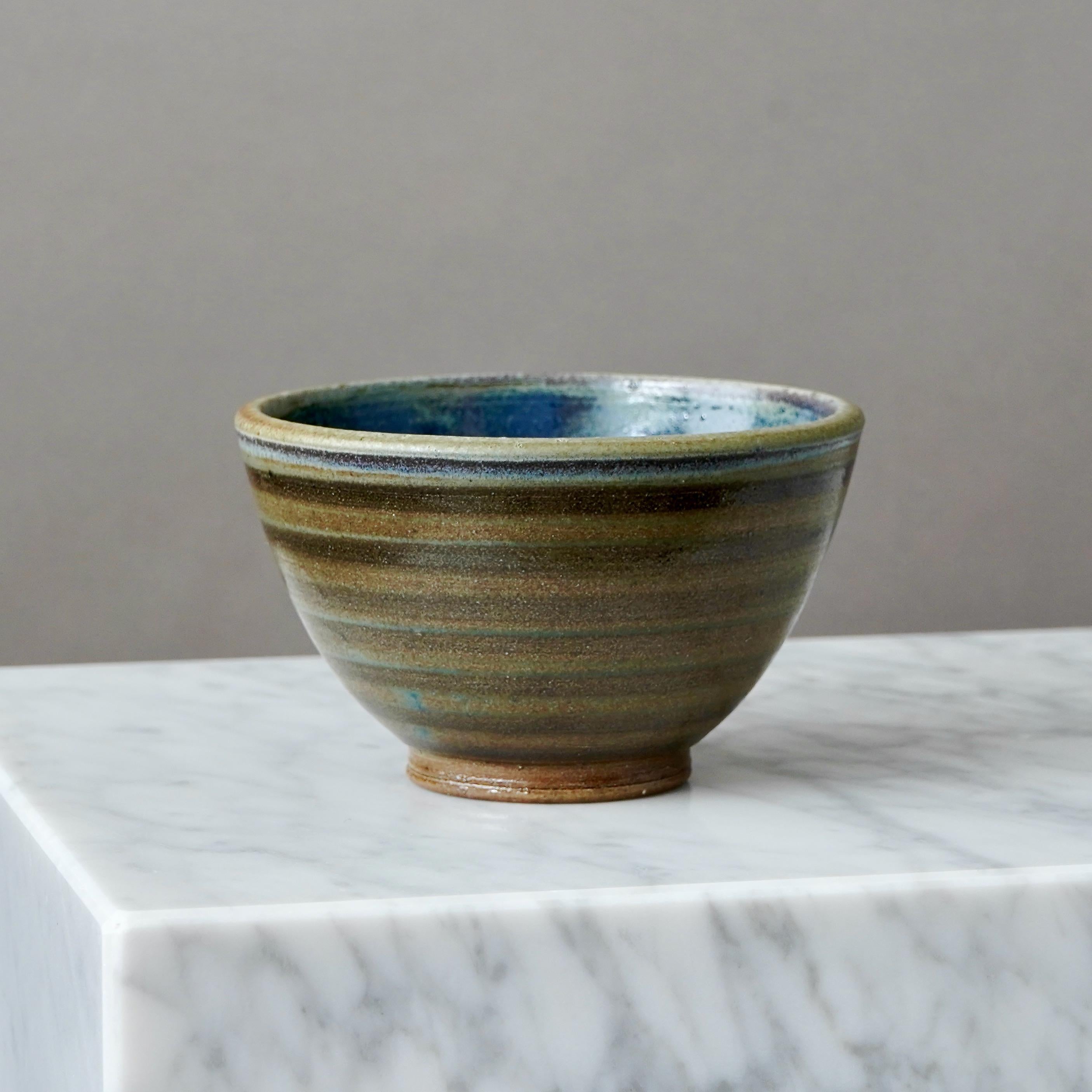 Ceramica Arthur Andersson, Ciotola in gres di metà secolo, Wallakra, Svezia, anni '50 in vendita