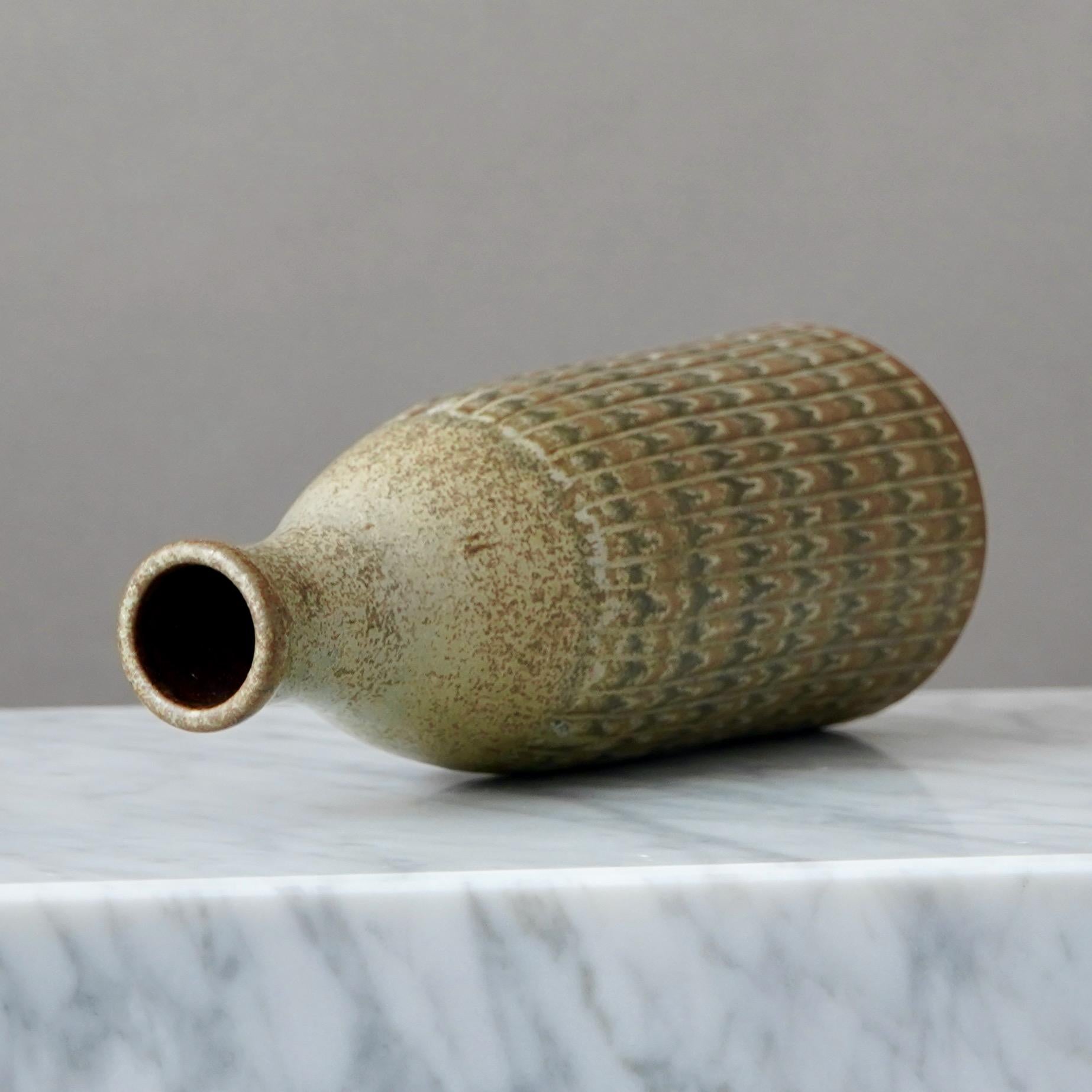 Scandinavo moderno Vaso in gres di metà secolo Arthur Andersson di Wallakra, Svezia, anni '50 in vendita