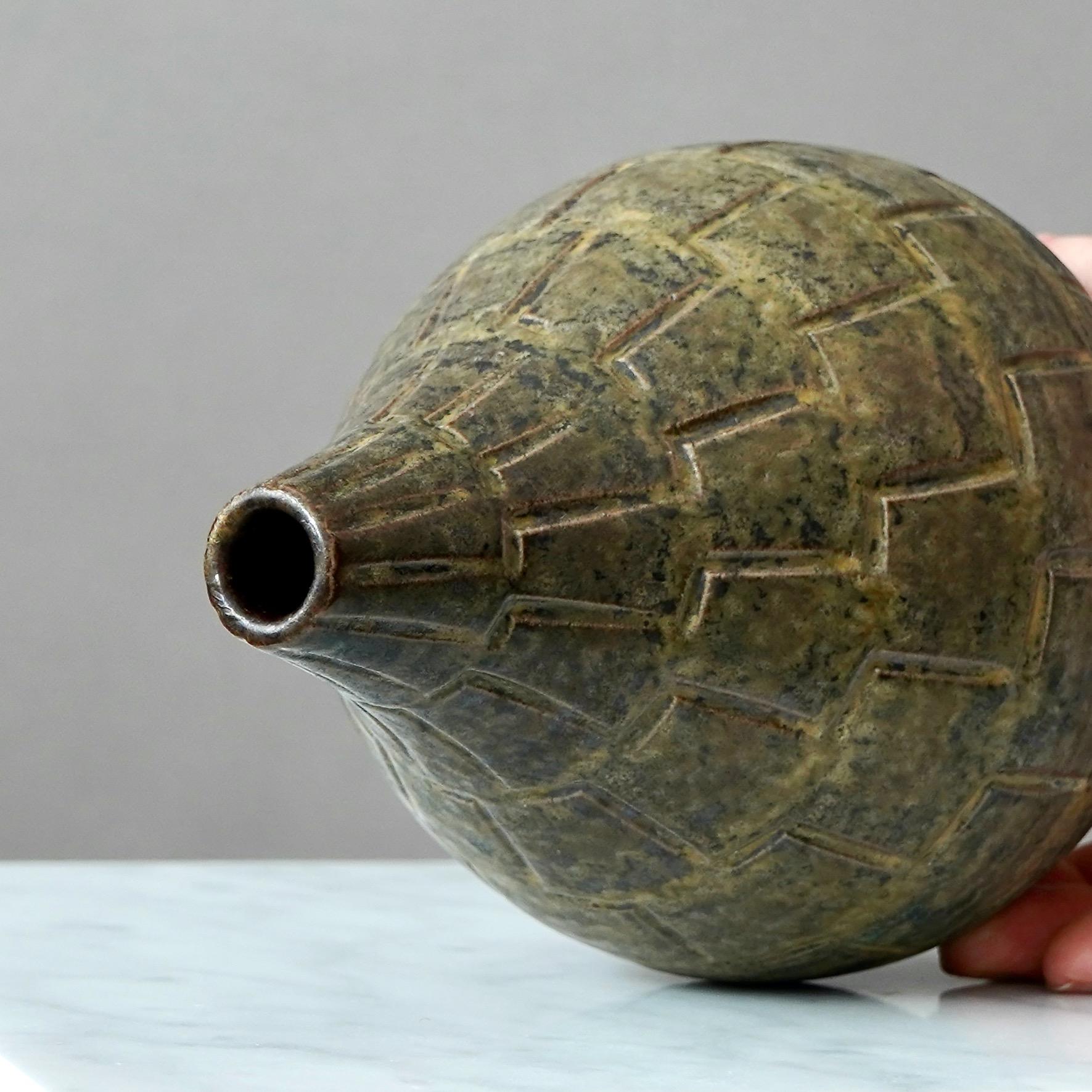 Svedese Arthur Andersson, Raro vaso in gres della metà del secolo, Wallakra, Svezia, anni '50 in vendita