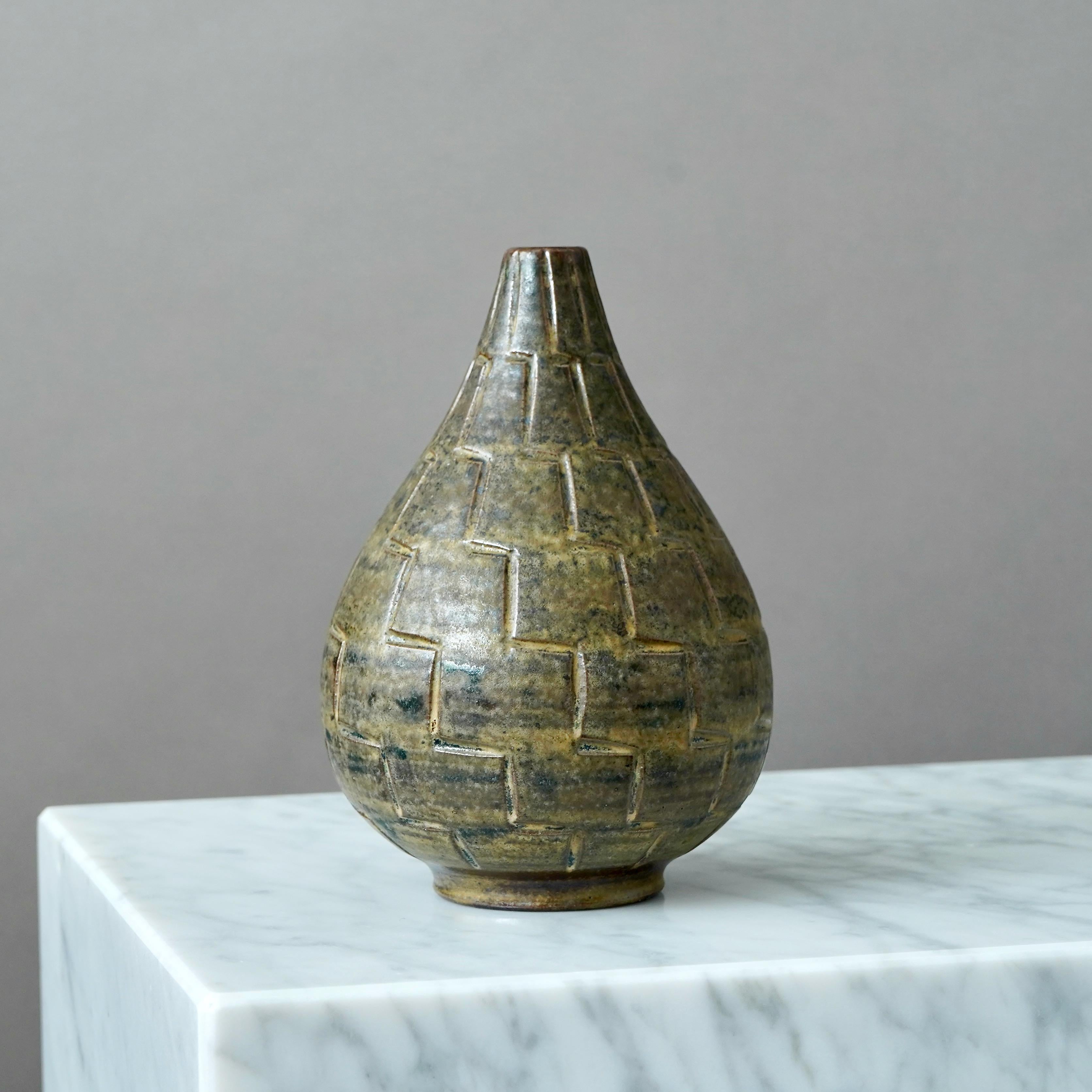 Ceramica Arthur Andersson, Raro vaso in gres della metà del secolo, Wallakra, Svezia, anni '50 in vendita