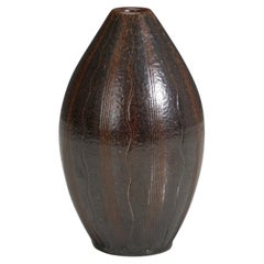 Arthur Andersson, Vase, Brown Glazed Stoneware, Wallåkra, Sweden, 1950s