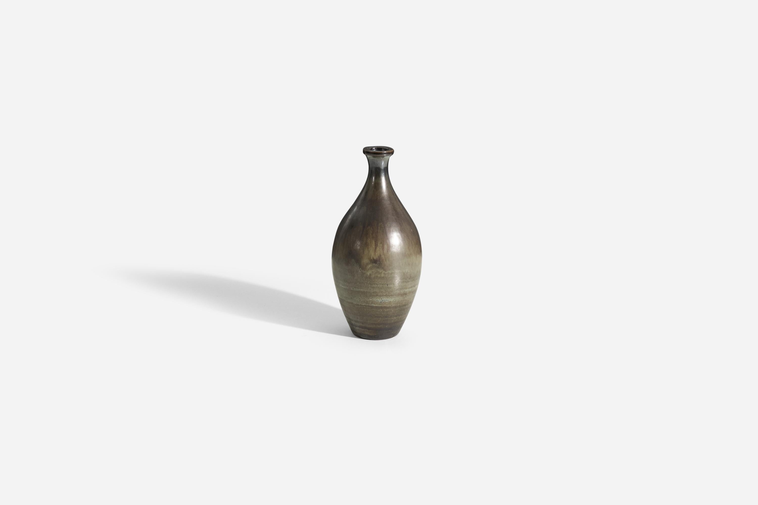 Mid-Century Modern Arthur Andersson, Vase, Grey-Glazed Stoneware Wallåkra, Sweden, 1950s