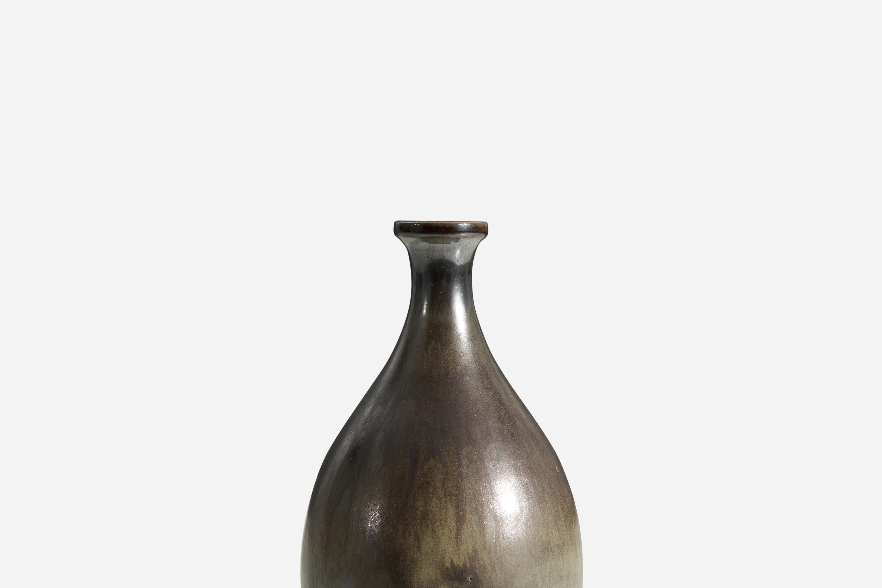 Swedish Arthur Andersson, Vase, Grey-Glazed Stoneware Wallåkra, Sweden, 1950s