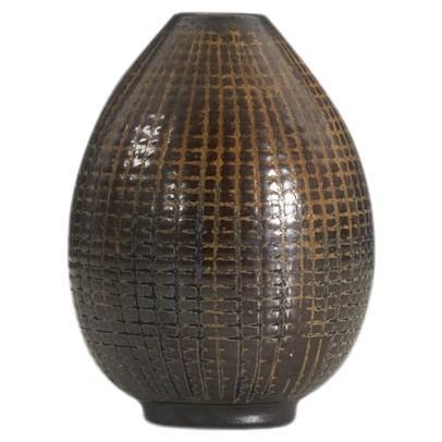 Arthur Andersson, Vase, Brown-Glazed Stoneware Wallåkra, Sweden, 1950s