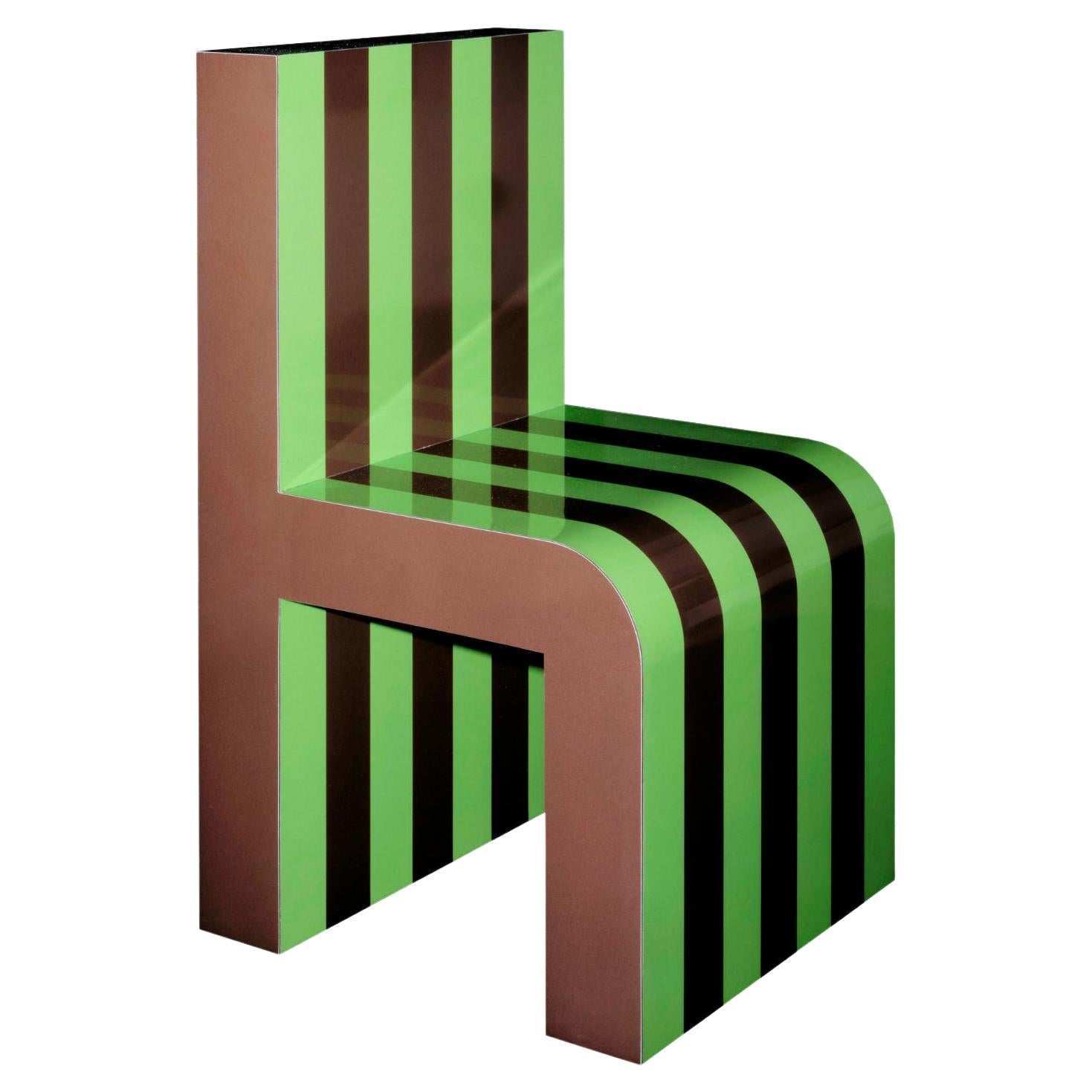 Arthur Arbesser Pemo Chair No. 3 - Chocolate/Pea For Sale